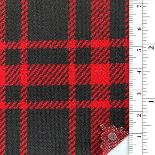 Tartan Stretch Polyester Rayon Jacquard A002328