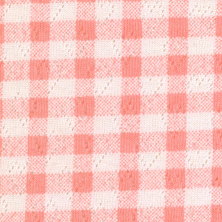 Gingham Stretch Cotton Pointelle B021401