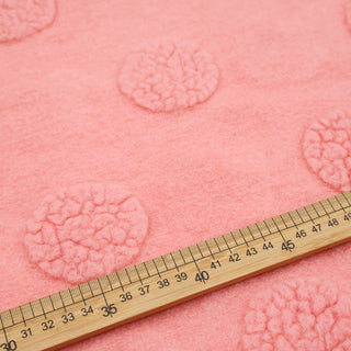 Yardblox Exclusive Made in Korea Fashion Designer Dot/Polka Dot Pink Stretch Wool Polyester Blended Jacquard  B017421