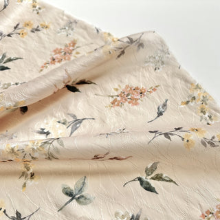 Yardblox Exclusive Made in Japan Fashion Designer Floral Beige/Multi Color Non-Stretch Linen Tencel™ / Lyocell Blended Jacquard B017434 - Yardblox Fabrics