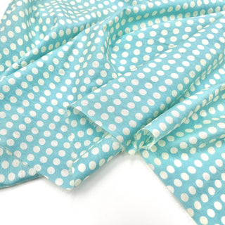 Yardblox Exclusive Made in Japan Fashion Designer Dot/Polka Dot Turquoise/White Non-Stretch Linen Tencel™ / Lyocell Blended Plain Woven B017437 - Yardblox Fabrics