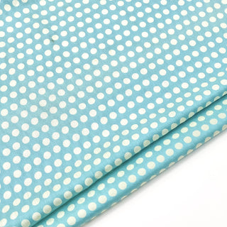 Yardblox Exclusive Made in Japan Fashion Designer Dot/Polka Dot Turquoise/White Non-Stretch Linen Tencel™ / Lyocell Blended Plain Woven B017437 - Yardblox Fabrics