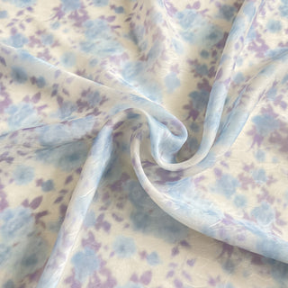 Yardblox Exclusive Made in Japan Fashion Designer Floral Blue/Purple/White Non-Stretch Linen Tencel™ / Lyocell Blended Jacquard B017443 - Yardblox Fabrics