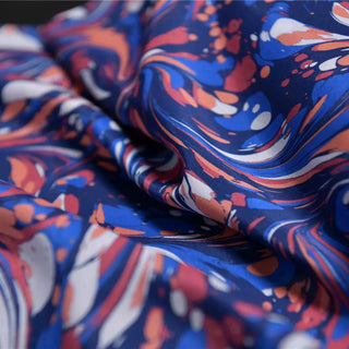 Yardblox Exclusive Italian Fashion Designer Abstract Blue/Multi Color Non-Stretch Silk Cotton Blended Plain Woven DS01445 - Yardblox Fabrics