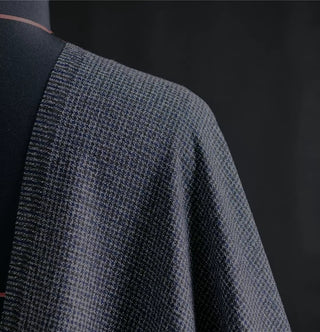 Yardblox Exclusive Ermenegildo Zegna Houndstooth Charcoal/Multi Color Non-Stretch Worsted Wool Tweed DS01461