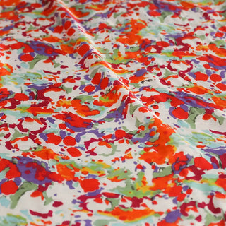 Yardblox Exclusive Japanese Fashion Designer Abstract Red/Multi Color Non-Stretch Cupro Twill DS03408 - Yardblox Fabrics