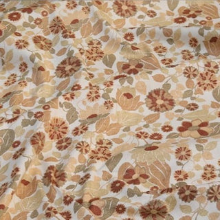 Yardblox Exclusive Made in Japan Luxury Designer Floral Beige/Brown Non-Stretch Linen Jacquard DS034124 - Yardblox Fabrics