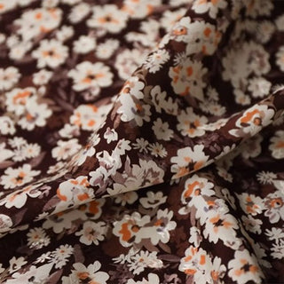 Yardblox Exclusive Made in Italy Fashion Designer Floral Brown/Multi Color Non-Stretch Cotton Tencel™ / Lyocell Blended Jacquard DS034128 - Yardblox Fabrics