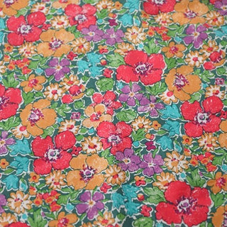 Yardblox Exclusive Made in Italy Fashion Designer Floral Green/Multi Color Non-Stretch Cotton Poplin DS034129 - Yardblox Fabrics