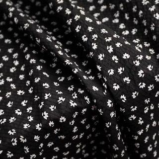 Yardblox Exclusive Made in Japan Fashion Designer Floral Black/White Non-Stretch Salt shrinking/Puckered Cotton Seersucker DS034138 - Yardblox Fabrics