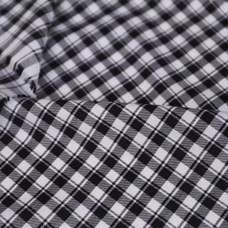 Yardblox Exclusive Italian Fashion Designer Plaid/Checkered Navy/White Non-Stretch Cotton Twill DS03451