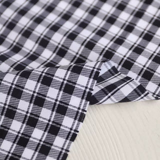 Yardblox Exclusive Italian Fashion Designer Plaid/Checkered Navy/White Non-Stretch Cotton Twill DS03451