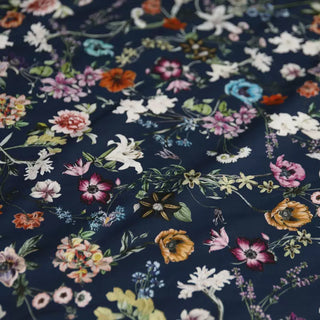 Yardblox Exclusive Japanese Fashion Designer Floral Navy/Multi Color Non-Stretch Cotton Poplin DS03465