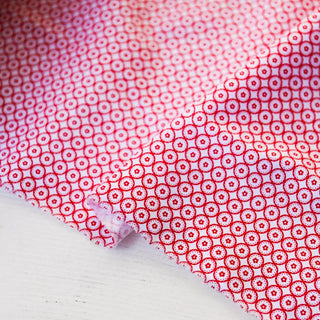 Yardblox Exclusive Italian Fashion Designer Geometric Red/White Non-Stretch Cotton Jacquard DS03466