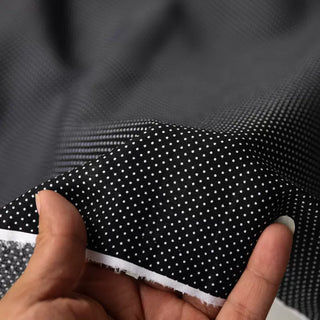 Yardblox Exclusive Italian Fashion Designer Dot/Polka Dot Black/White Non-Stretch Cotton Plain Woven DS03472 - Yardblox Fabrics