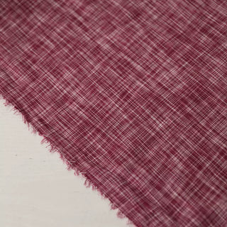 Yardblox Exclusive Italian Fashion Designer Plaid/Checkered Plum/Purple/White Non-Stretch Cotton Linen Blended Plain Woven DS03477