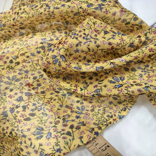 Yardblox Exclusive Liberty Floral Yellow/Multi Color Non-Stretch Cotton Voile DS04401