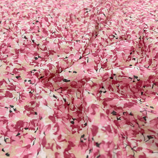 Yardblox Exclusive Japanese Fashion Designer Floral Pink/Multi Color Non-Stretch Salt shrinking/Puckered Cotton Seersucker DS06425 - Yardblox Fabrics