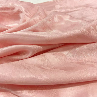 Yardblox Exclusive Made in Japan Luxury Designer Botanical Pink Non-Stretch Triacetate Viscose Blended Jacquard Satin DS06461