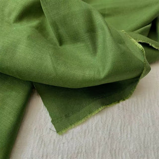 Yardblox Exclusive Made in Japan Luxury Designer Solid Green Stretch Linen Elastane Blended Twill DS06462