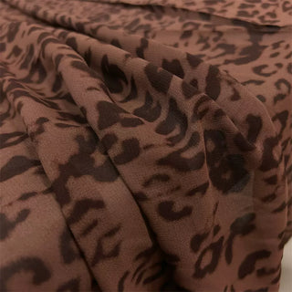 Yardblox Exclusive Made in France Fashion Designer Animal Brown/Multi Color Non-Stretch Cotton Plain Crepe DS06463