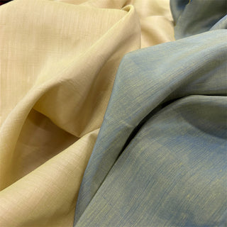 Yardblox Exclusive Made in France Luxury Designer Solid Yellow/Pink Non-Stretch Iridescent  Silk Linen Blended Plain Woven DS06464