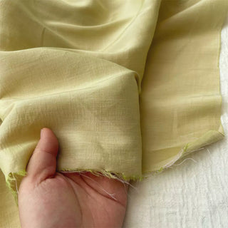 Yardblox Exclusive Made in France Luxury Designer Solid Yellow/Pink Non-Stretch Iridescent  Silk Linen Blended Plain Woven DS06464