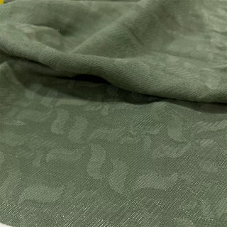 Yardblox Exclusive Made in Japan Fashion Designer MISC pattern Gray Green Non-Stretch Sand Washed Cupro Linen Blended Twill Jacquard DS06465