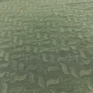 Yardblox Exclusive Made in Japan Fashion Designer Solid Green Non-Stretch Sand Washed Cupro Linen Blended Twill Jacquard DS06465 - Yardblox Fabrics