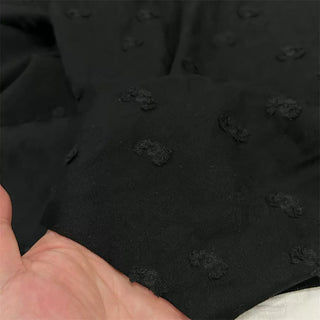 Yardblox Exclusive Made in Italy Fashion Designer Floral Black Non-Stretch Linen Jacquard DS06468 - Yardblox Fabrics