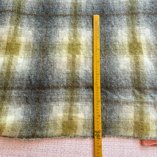 Yardblox Exclusive Made in Italy Luxury Designer Plaid/Checkered Green/Gray/Brown Stretch Wool Elastane Blended Knit DS06473