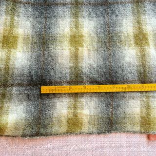 Yardblox Exclusive Made in Italy Luxury Designer Plaid/Checkered Green/Gray/Brown Stretch Wool Elastane Blended Knit DS06473