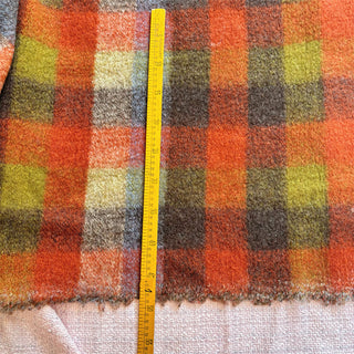 Yardblox Exclusive Made in Italy Luxury Designer Plaid/Checkered Orange/Multi Color Stretch Wool Elastane Blended Knit DS06475 - Yardblox Fabrics