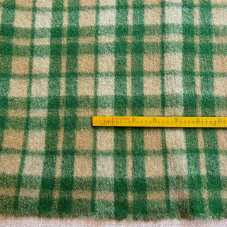 Yardblox Exclusive Made in Italy Luxury Designer Plaid/Checkered Green/Brown Stretch Wool Elastane Blended Knit DS06477 - Yardblox Fabrics