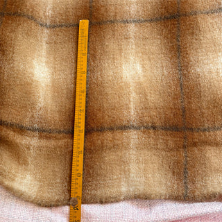 Yardblox Exclusive Made in Italy Luxury Designer Plaid/Checkered Brown/Khaki/Beige Stretch Wool Elastane Blended Knit DS06479 - Yardblox Fabrics