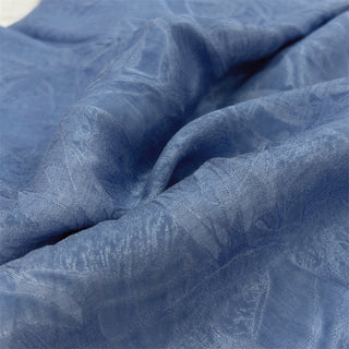 Yardblox Exclusive Made in Italy Fashion Designer Botanical Blue Non-Stretch Linen Viscose Blended Jacquard DS06486 - Yardblox Fabrics