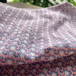 Yardblox Exclusive Made in Japan Luxury Designer Hearts Pink/Blue/White Non-Stretch Linen Organic Cotton Blended Plain Woven DS08435