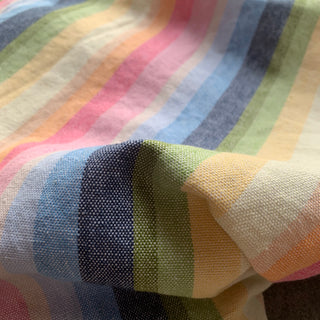 Yardblox Exclusive Made in Japan Fashion Designer Stripes Multi Color Non-Stretch Linen Organic Cotton Blended Plain Woven DS08438 - Yardblox Fabrics