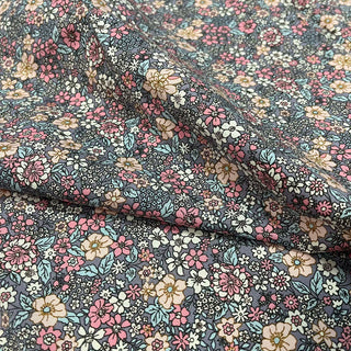 Yardblox Exclusive Made in Japan Fashion Designer Floral Gray/Multi Color Non-Stretch Cotton Plain Woven DS09432