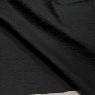 Yardblox Exclusive Made in Korea Fashion Designer Solid Black Stretch Cotton Seersucker DS09443 - Yardblox Fabrics