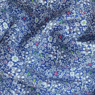 Yardblox Exclusive Made in Japan Fashion Designer Floral Blue/Multi Color Non-Stretch Ramie Jacquard DS10407 - Yardblox Fabrics