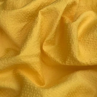 Yardblox Exclusive Made in Italy Fashion Designer Solid Yellow Non-Stretch Salt shrinking/Puckered Cotton Seersucker DS10453