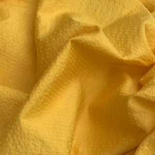 Yardblox Exclusive Made in Italy Fashion Designer Solid Yellow Non-Stretch Salt shrinking/Puckered Cotton Seersucker DS10453