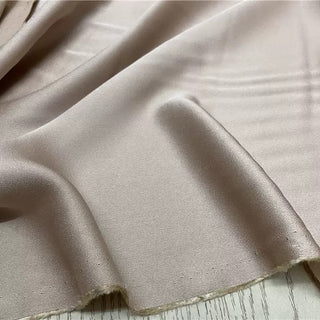 Yardblox Exclusive Made in Japan Luxury Designer Solid Light Pink Beige Non-Stretch Tencel™ / Lyocell Triacetate Blended Satin DS12402 - Yardblox Fabrics