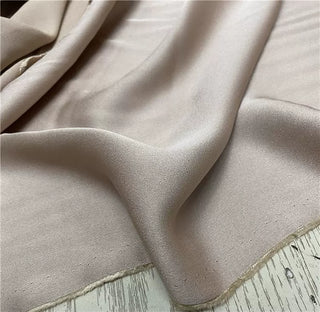 Yardblox Exclusive Made in Japan Luxury Designer Solid Light Pink Beige Non-Stretch Tencel™ / Lyocell Triacetate Blended Satin DS12402 - Yardblox Fabrics