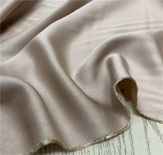 Yardblox Exclusive Made in Japan Luxury Designer Solid Light Pink Beige Non-Stretch Tencel™ / Lyocell Triacetate Blended Satin DS12402 - Yardblox Fabrics