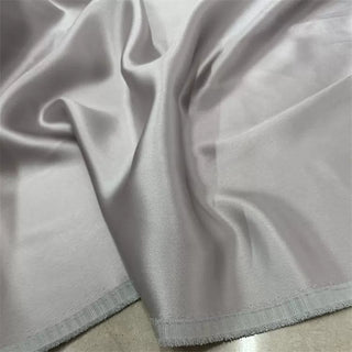 Yardblox Exclusive Made in Japan Luxury Designer Solid Light Gray Purple Non-Stretch Triacetate Polyester Blended Satin DS12404