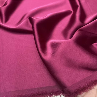 Yardblox Exclusive Made in Japan Luxury Designer Solid Burgundy Non-Stretch Triacetate Polyester Blended Satin DS12406