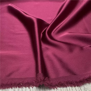 Yardblox Exclusive Made in Japan Luxury Designer Solid Burgundy Non-Stretch Triacetate Polyester Blended Satin DS12406 - Yardblox Fabrics