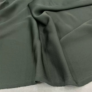 Yardblox Exclusive Made in Japan Luxury Designer Solid Olive Green Non-Stretch Triacetate Polyester Blended Crepe Satin DS12407